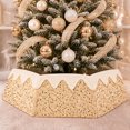 Christmas Tree Collar, 33.5 Inch, 6 Piece Sequin Fabric Champagne Gold ...