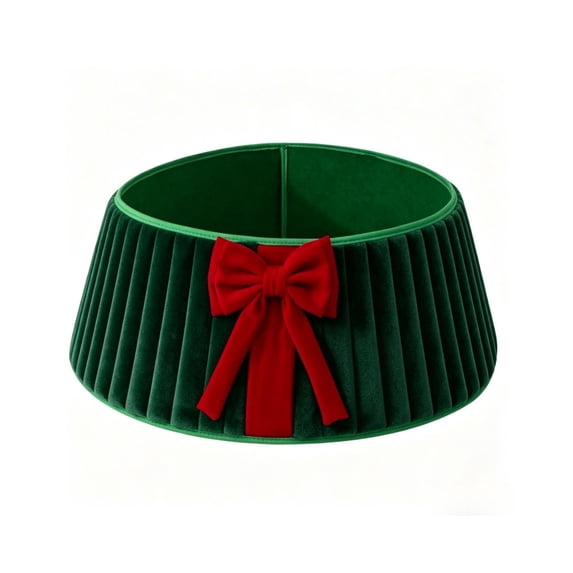 Christmas Tree Collar Plush Fabric Christmas Tree Skirt Ring Stand Cover Basket for Holiday Xmas Tree Living Room Seasonal Home Decor