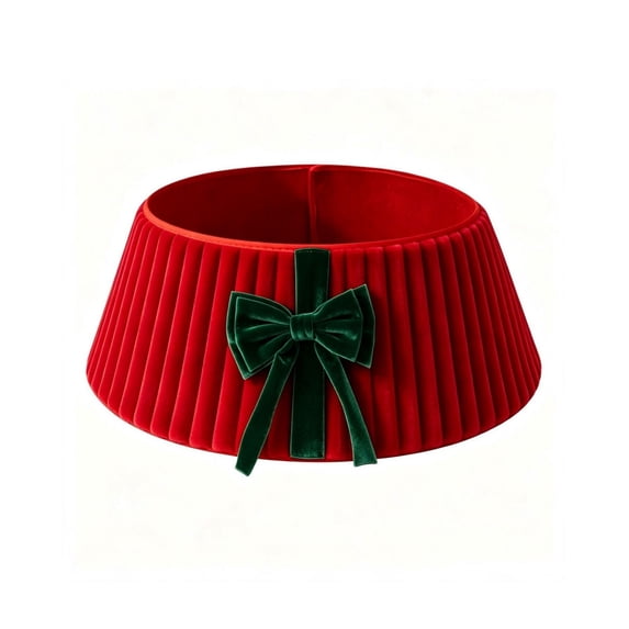 Christmas Tree Collar Plush Fabric Christmas Tree Skirt Ring Stand Cover Basket for Holiday Xmas Tree Living Room Seasonal Home Decor