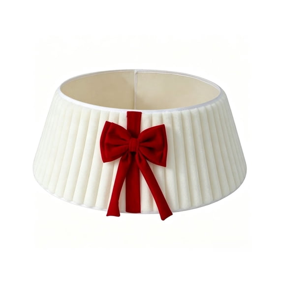 Christmas Tree Collar Plush Fabric Christmas Tree Skirt Ring Stand Cover Basket for Holiday Xmas Tree Living Room Seasonal Home Decor