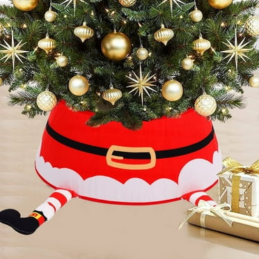 Christmas Tree Collar Red 23.6 Inches Tree Ring Christmas Tree Skirt for Winter Holiday Xmas Tree Christmas Day Tree Decorations