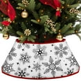 thumbnail image 1 of Christmas Tree Collar Red Velvet Folable Snowflake Christmas Tree Ring Tree Skirt for Artificial Trees Base Stand Cover Christmas Tree Decoration Tree Basket for Party Home Decorations, 1 of 7