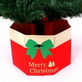 thumbnail image 1 of Christmas Tree Collar Red Xmas Tree Base Foot Cover, Decorative Artificial Tree Skirt Stand Concealer and Ornament Storage Box, Holiday Tree Base Protector for Indoor Home Christmas Decoration, 1 of 6