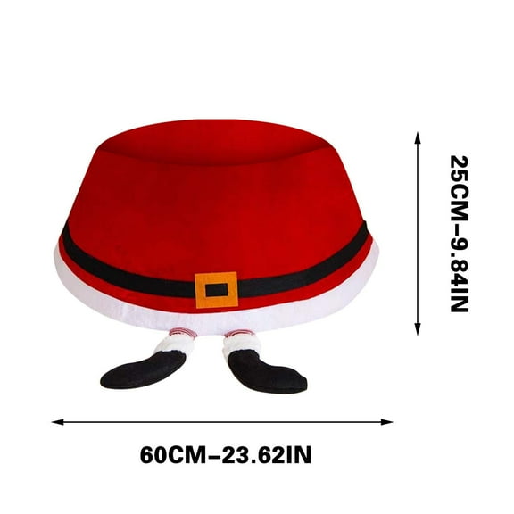 Christmas Tree Collar Santa Legs Christmas Tree Ring Velvet Foldable Christmas Tree Skirt for Artificial Christmas Trees Decoration Tree Collar