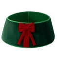 thumbnail image 1 of Christmas Tree Collar - Velvet Xmas Tree Ring Skirt, with Bow Ornament, Rustic Christmas Tree Skirt, Christmas Decorations, 1 of 11