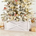 thumbnail image 1 of Christmas Tree Collar Washed White Wooden Tree Collar Tree Stand Cover Christmas Tree Skirt Collar 22 L, 1 of 9