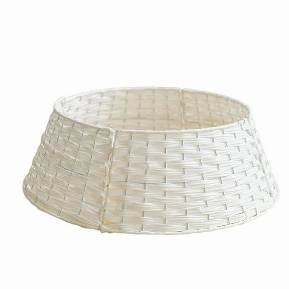 Christmas Tree Collar Woven Wicker Tree Base Stand Cover, Handmade Artificial Ring Tree Skirt Festival Home Decoration