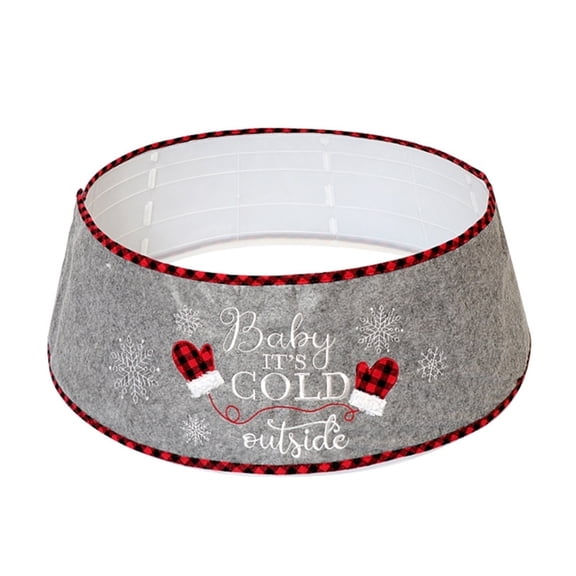 Christmas Tree Collar Xmas Tree Skirt Stand Cover Ring for Home Christmas Tree Decoration Top 25" Bottom 30" Diameter