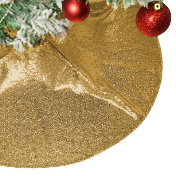 Christmas Tree Collars,Sequin Christmas Tree Skirt, Xmas Tree Skirt For Christmas Decorations Skirt Xmas New Year Party Tree Mat Decor Indoor For Christmas Party Christmas Gifts for Family