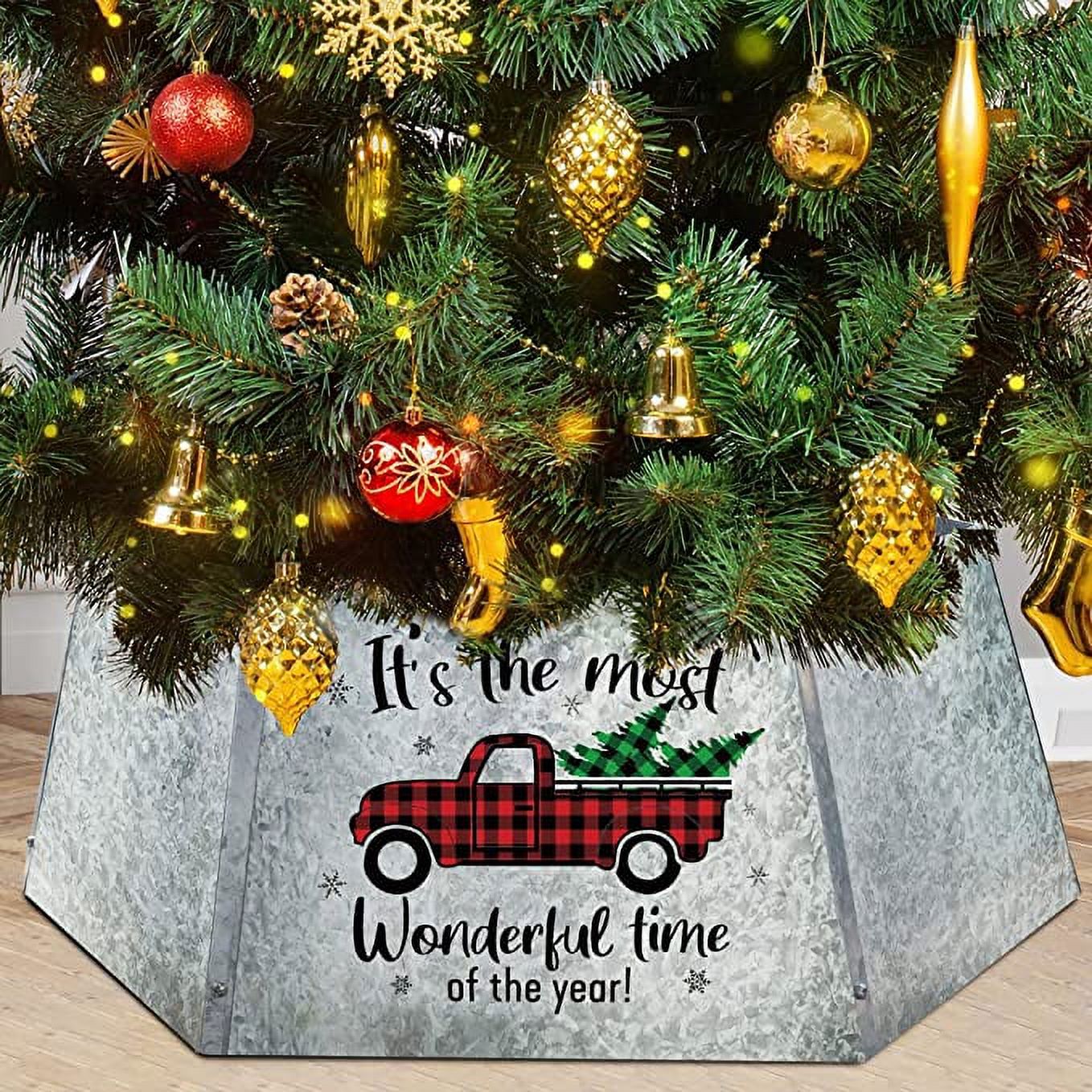 Christmas Tree Collars for Artificial Trees, Galvanized Tree Collars