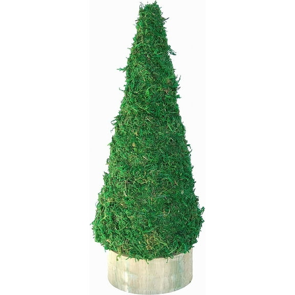 Christmas Tree Cone Green Moss Topiary Form - Large