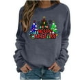 thumbnail image 1 of Christmas Tree Crewneck Sweatshirts Womens Long Sleeve Xmas Pullover Shirts Loose Cute Holiday Tops, XXL Gray, 1 of 3