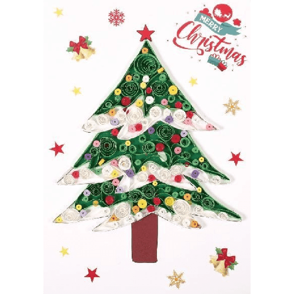 Wizardi Christmas Tree DIY Making Kit. Paper Quilling Set F07M3-6-Tree