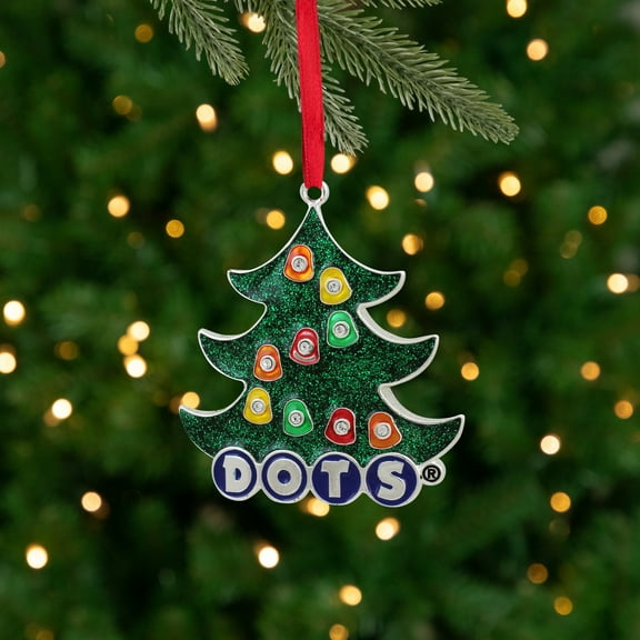 Northlight 3" Silver Plated Dots Candy Logo with European Crystals Christmas Ornament - Red/Green