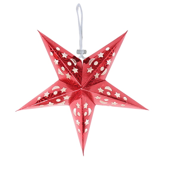 Christmas Tree Decor 18 Inch Christmas Decoration Xmas Paper Star Holiday Star Hanging Ceiling Stars Pendant 3D Christmas Tree Lampshade 3D Paper Star Hanging Decoration