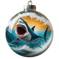 thumbnail image 1 of Christmas Tree Decor Shark Hanging Decorations 2D Flat Acrylic Pendant Gift for Sea Animal Lovers, Car Mirror Hanging, Birthday Party Favor, 1 of 1