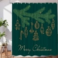 thumbnail image 1 of Christmas Tree Decor Shower Curtain Set,Branch with Holiday Toys Balls and Sweets Polyester Shower Curtain for Shower Stall Bathroom Waterproof with 12 Hooks 72x72 Inch, 1 of 6