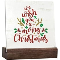 Christmas Tree Decor Sign,Christmas Decorations,We Wish You A Merry Christmas Sign,Christmas Sign Ceramic Desk Plaque,Christmas Signs For Home Decor,Merry Christmas Sign For Table