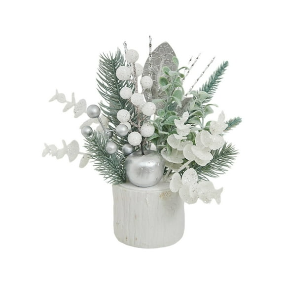 Christmas Tree Decoration – 10" Faux Pine Tabletop Tree for Home, Office, and Party Décor, White Multilayer Design, Reusable Small Xmas Tree Ornament for Holiday Displays
