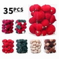 thumbnail image 1 of Christmas Tree Decoration 35-Pack Flocked Christmas Balls Boutique Decorative Ornaments For Christmas Tree Christmas Ornament Set, 1 of 3
