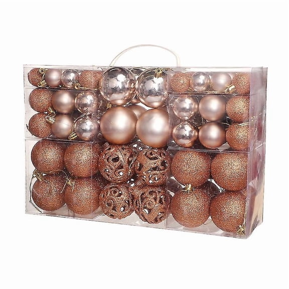 Christmas Tree Decoration Baubles 100 Balls (copper Color), Size 3/4/6 Cm, Shatterproof