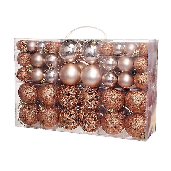 Christmas Tree Decoration Baubles 100 Balls (copper Color), Size 3/4/6 Cm, Shatterproof