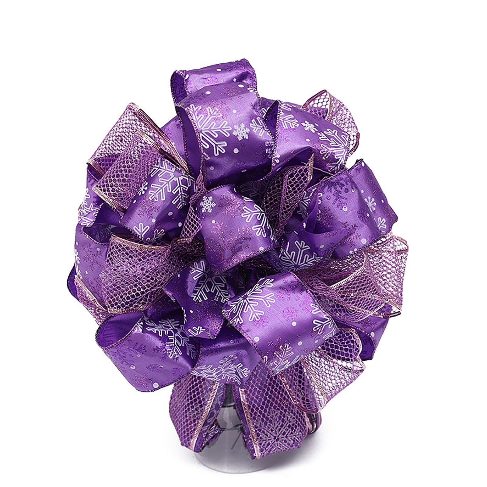Christmas Tree Decoration Bow Purple Christmas Tree Topper 13X34 Inches