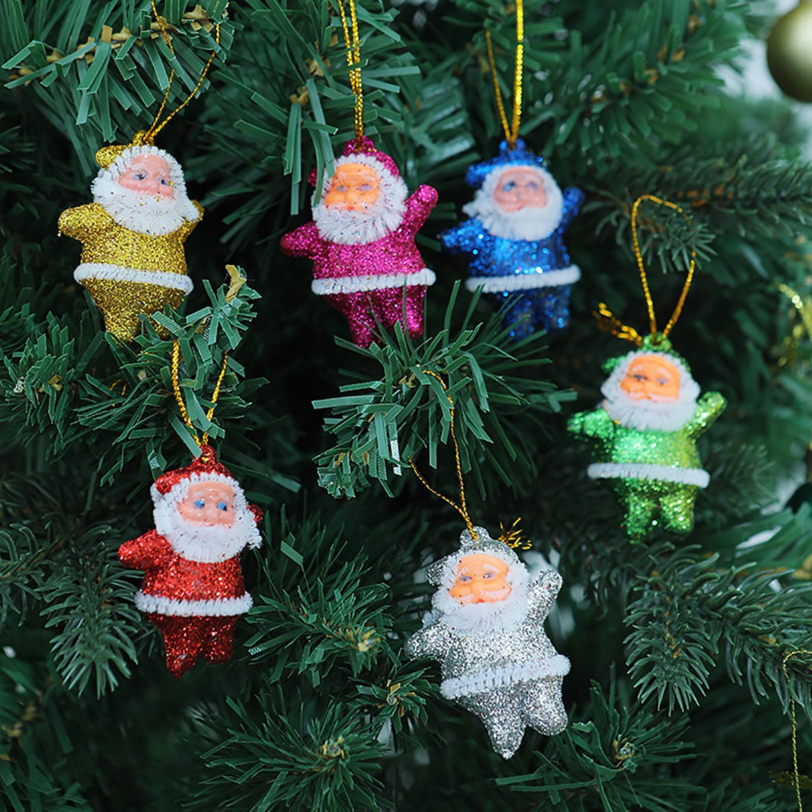 Christmas Tree Decoration Clearance 6pcs Mini Santa Claus Pendant