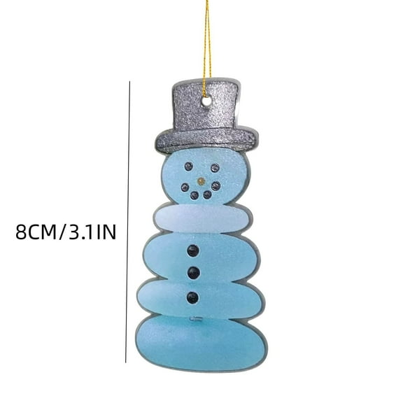 Christmas Tree Decoration Hanging Sea Glass Ornament for Xmas Tree Holiday Party Home Window Door Decor Festive Small Gifts for Friend (Snowman)