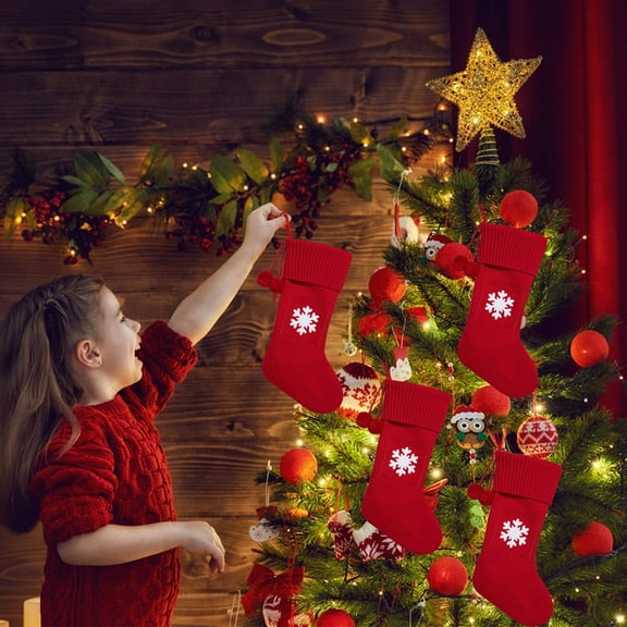 Christmas Tree Decoration Knitted Hosiery Wool Hosiery Embroidered Paw Candy Gift Bag Gift Bag Finishes for Christmas Tree Decoration