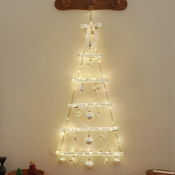 Christmas Tree Decoration,Mini Artificial Christmas Tree with White Wall,Holiday Decoration for Window Walkway Indoor Home Party,White