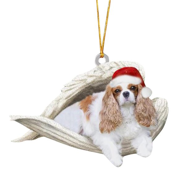 Christmas Tree Decoration Shatterproof Acrylic Angel Dog Ornament For Vehicle Interiors Festival Tree Display