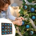 thumbnail image 1 of Christmas Tree Decorations, 2025 Blue and Gold Shatterproof Ornament Set 16pcs 2.36in Glitter Ball Set for Holiday Party Home Indoor Outdoor Christmas Tree Decor Gift Box, 1 of 4