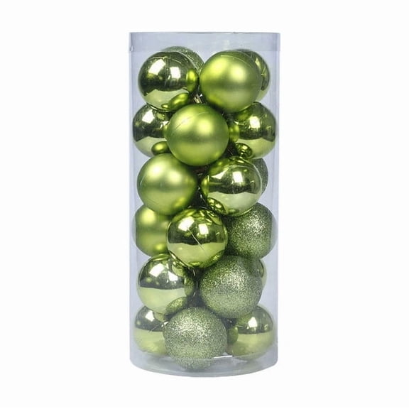 Christmas Tree Decorations, 24Pcs Christmas Balls Baubles Party Tree Decorations Hanging Ornament Decor, (Light Green,30mm）