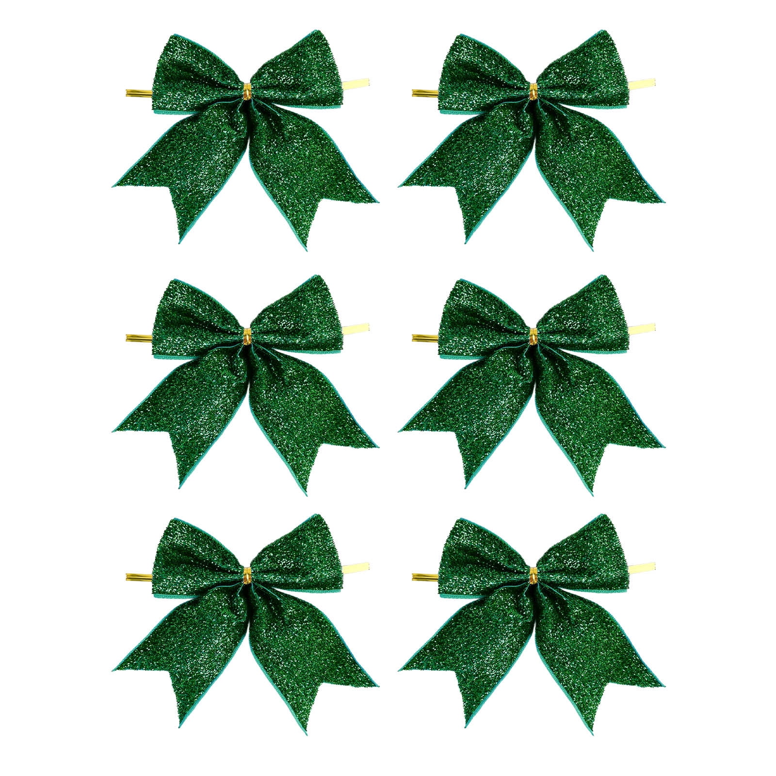 Christmas Tree Decorations, 6Pcs Christmas Bows Decorations Glitter ...