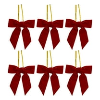 Christmas Tree Decorations 6pcs Burgundy Small Velvet Christmas Bows For Christmas Tree Wreath Gift Wrap Crafts Wedding Party Bows For Snack Bags Baking Candy Bags Home Decoration
