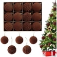 thumbnail image 1 of PayUSD Velvet Christmas Ball Ornaments for Christmas, 12pcs Flocked Shatterproof Christmas Ornaments Hanging Xmas Tree Decorations Set for Home Party Holiday Decor (3.15 inch, Brown), 1 of 10