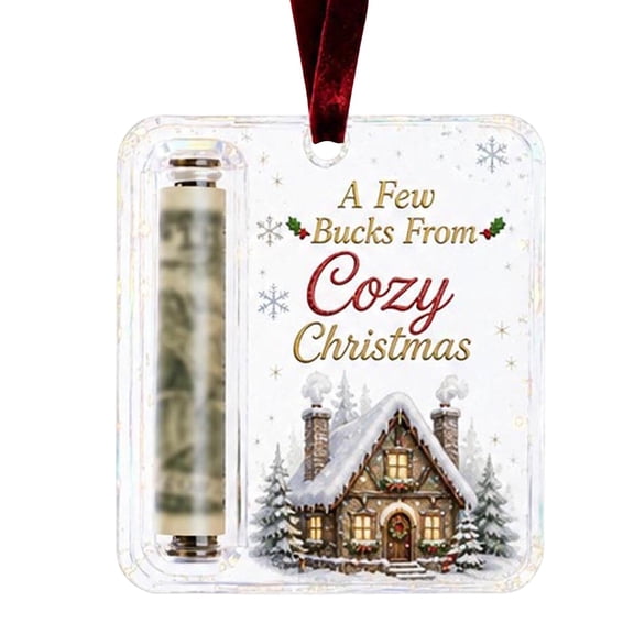 Christmas Tree Decorations Christmas Cash Gift Ornament Christmas Ornament for Christmas Tree Hanging Ornaments Decor Clear Christmas Money Holders for Cash Christmas Party Decor