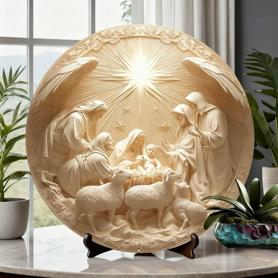 Christmas Tree Decorations Christmas Tree Ornament 20x20cm Thickened Round Aluminium Decorative Pendant Suitable For Home Decoration Home Furnishings