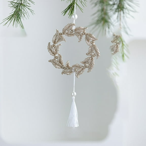 Christmas Tree Decorations, Glitter Lace Reindeer Pendant Hanging Ornament With Tassel For holiday and home Party Window Door Fireplace Christmas Ornament Festival Seasonal Display