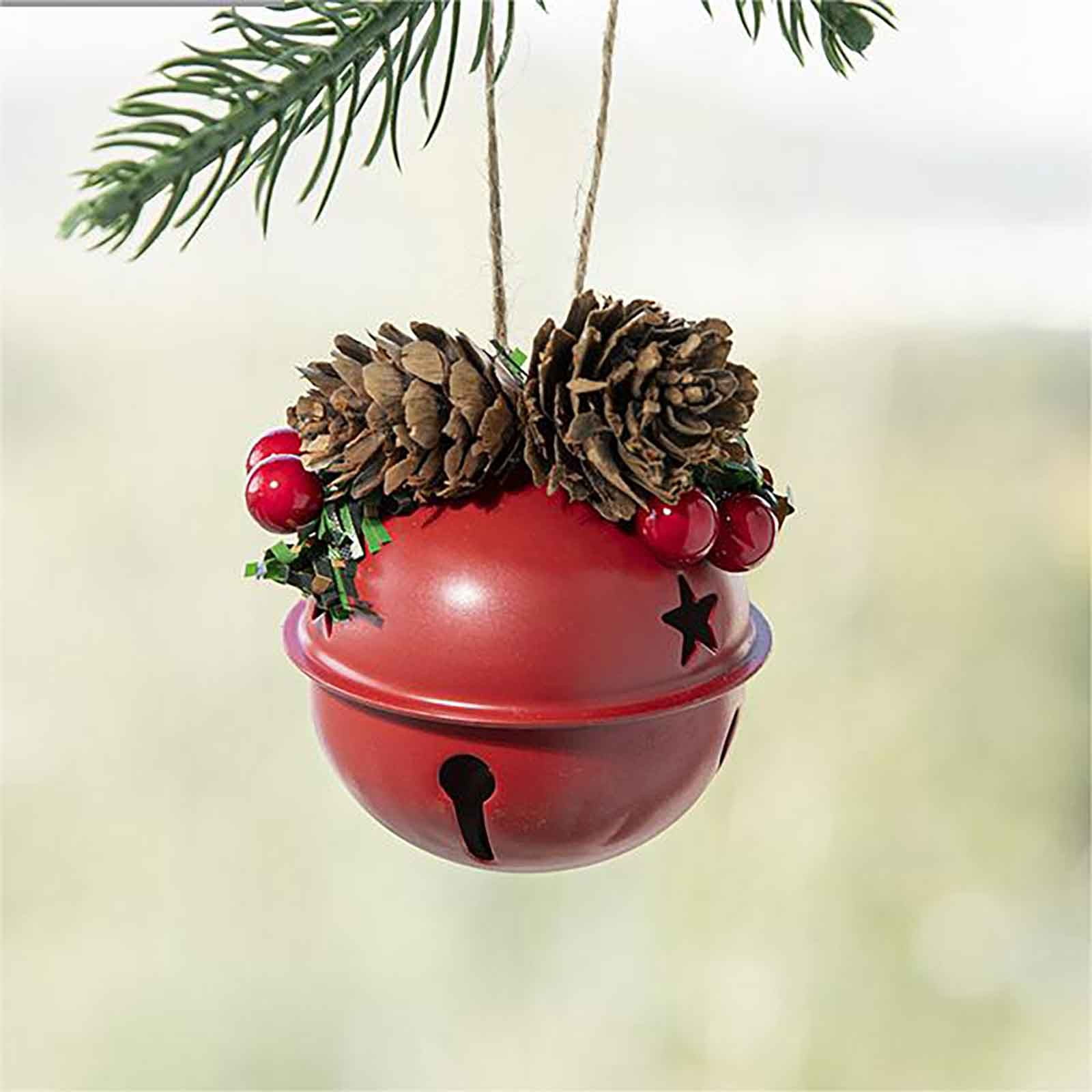 Christmas Tree Decorations Gold White Red Metal Bell Pendants Christmas