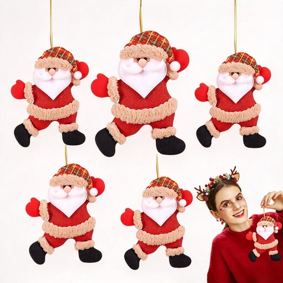 Christmas Tree Decorations, Holiday Hangable Cloth Figurine Dolls, Home Decoration for Party, Gathering, Office, Living Room, Apartment, Dormitory, Mantel, Fireplace(RL)