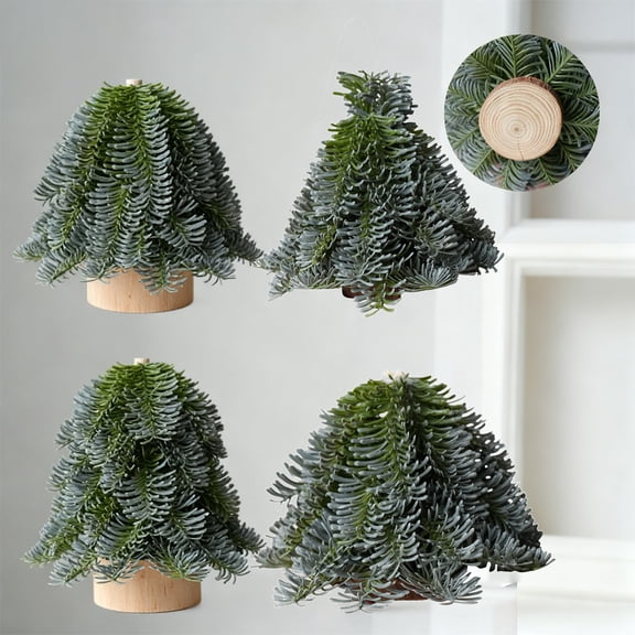 Christmas Tree Decorations, Holiday Ornaments, Plastic Tree Scene, Festive Mood Decor, Home Display