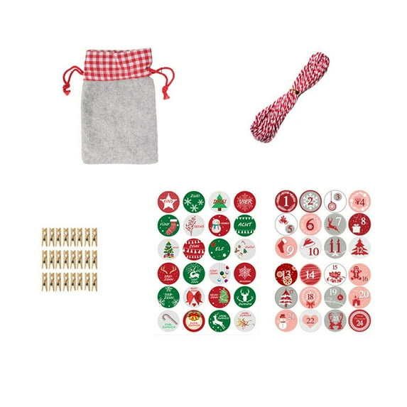 Christmas Tree Decorations, Hwkond Christmas Pattern Candy Bag 1-24 Advent Calendar Bundle Cotton Linen Gift BagUp to 60% Off Clearance Sale