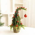 thumbnail image 1 of Christmas Tree Decorations, Mini Christmas Tree, Crooked Trunk Festive Scene Setting Potted Plant, Red Plastic Tabletop Decor for Home Office Party, 1 of 7