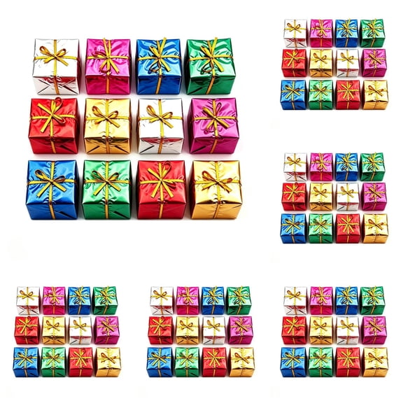 Christmas Tree Decorations Mini Presents For Crafts Miniature Box Ornaments Hanging Tiny Wrapped Presents For Xmas Party Decor