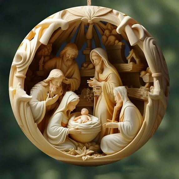 Christmas Tree Decorations,Nativity Scene Ornaments,Christmas Tree Ornaments Set, Birth of Jesus Hanging Decorations,Holy Religious Gifts,Nativity Scene Christian Gifts
