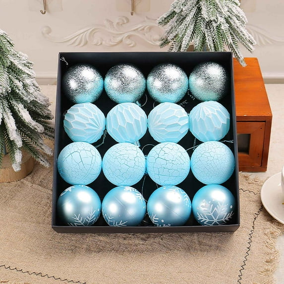 Christmas Tree Decorations Set for Christmas Valentines, 16ct Shatterproof Christmas Ball Ornaments Bulk, 2.36 Inches Elegant Hanging Ornaments for Xmas Holiday Wedding Decor