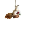 thumbnail image 1 of Christmas Tree Decorations, Squirrel Ornaments, Mini Hanging Lifelike Squirrel Figurines with Pine Cones, Foam Material, Brown Color, 5-9 Inch, Cute forest Animals Holiday Decor, 1 of 7