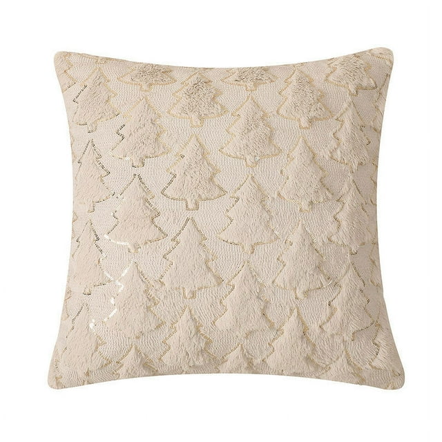 Christmas Tree Decorative Pillow Covers Soft Plush Faux Fur Luxury